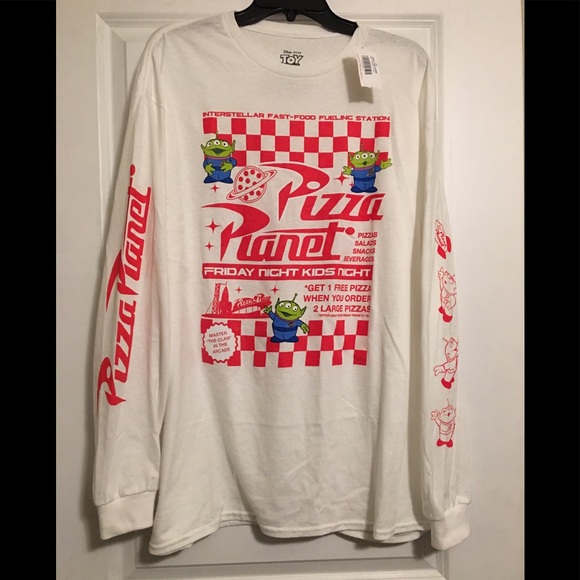 pizza planet long sleeve shirt red